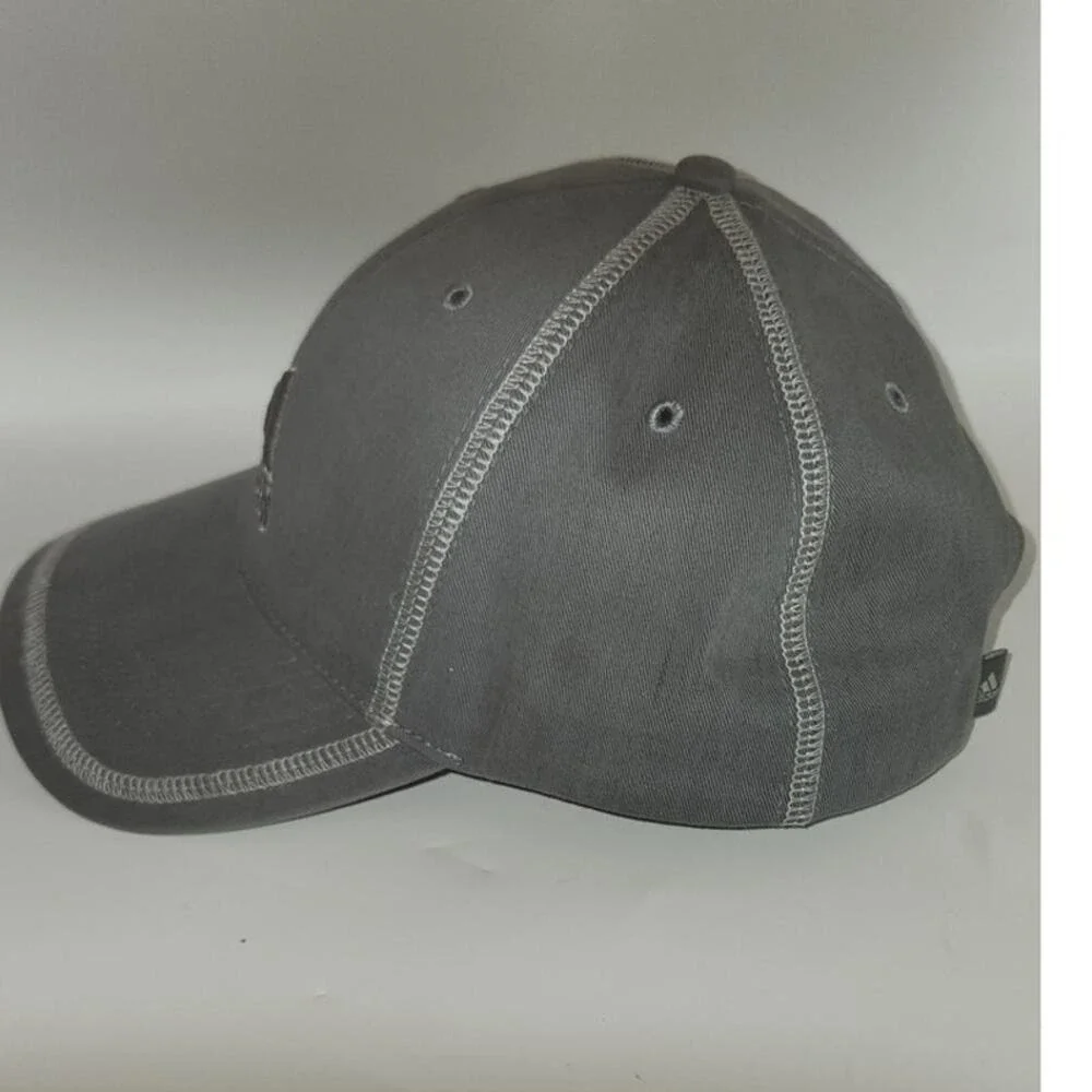 Adidas Grey Logo on Grey Hat with Stitching‎ detail Strap Back EUC